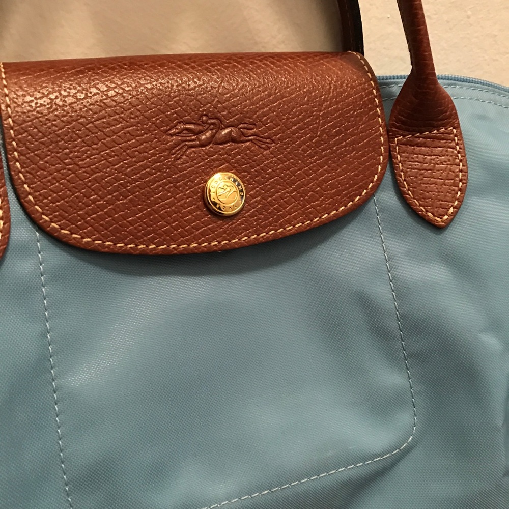 Le Pliage Small tote in light blue NWOT